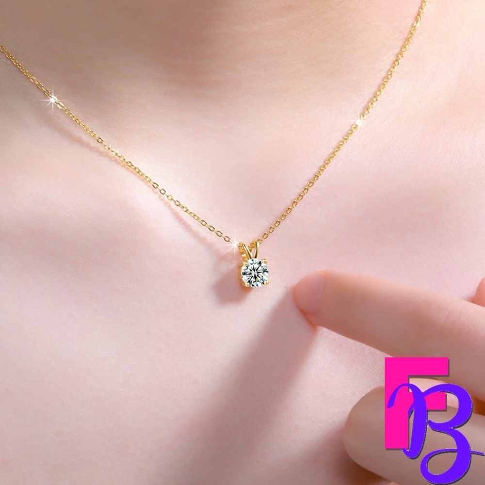 Moissanite Solitaire Pendant Necklace - Picture 5 of 14